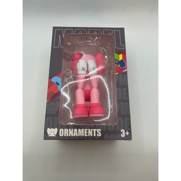 KAWS Statue Home Decoration Resin Art Sculpture Sitting 4" Pink Trendy Ornaments - Picture 1 of 2